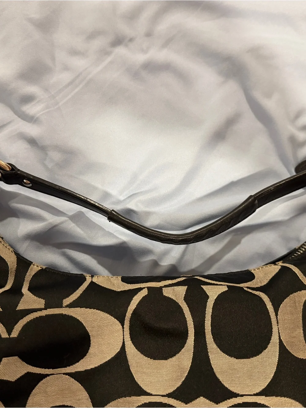 Coach Signature Hobo Bag in Khaki and Black
